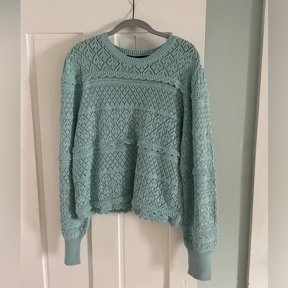 Blue scalloped sweater